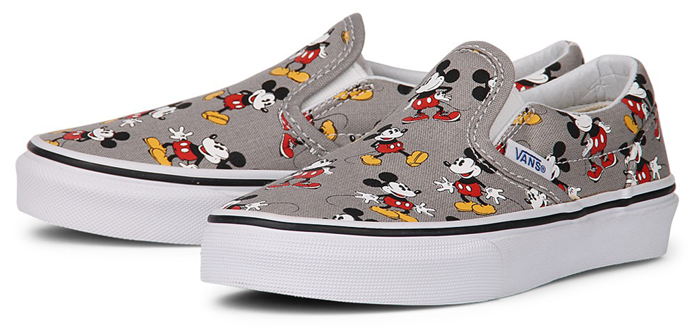 Vans Slip On Shoes Disney Mickey Mouse Grey